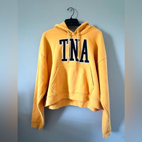 Aritzia TNA Yellow Cropped Hoodie - Picture 1 of 10